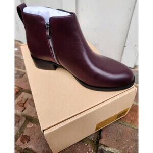 WYDR Metro Muse Everyday Zip Bootie Boots, Leather Wine Women's US 9, NEW!!